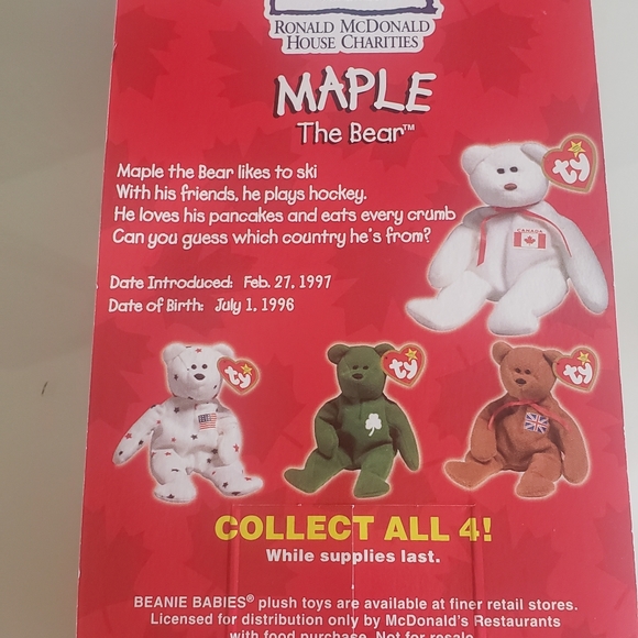 Beanie Baby Ty Maple Canada Bear 1997 - Picture 4 of 5